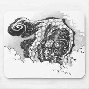Mousepad Leão japonês do guardião de Shishi da tinta por