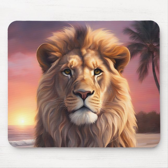 Mousepad Leão na praia (Frente)