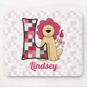 Mousepad Leão Rosa do Miúdo Monograma - Letra L