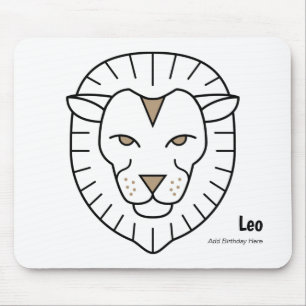 Mousepad Leão, sigla de estrela do zodiac de ouro negro