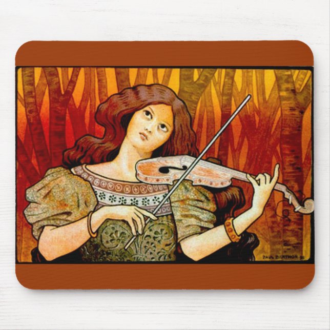 Mousepad Lecons Music Violin Poster vintage (Frente)