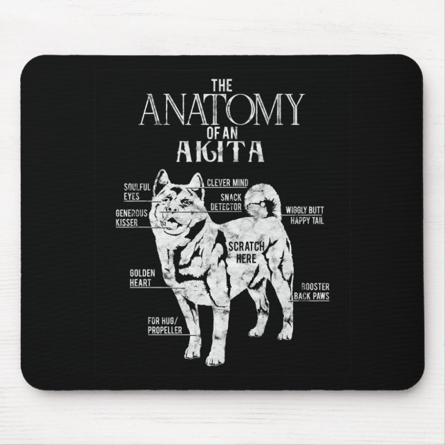 Mousepad Legal Akita Anatomy Clos Oferece Pássaros De Cacho (Frente)