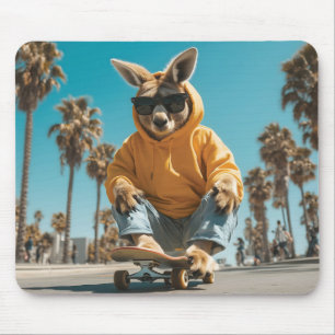 Mousepad Legal canguru em óculos escuros em skate