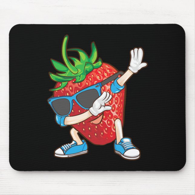 Mousepad Legal Dabbing Strawberry Engraçado Dancer Sweet Fr (Frente)