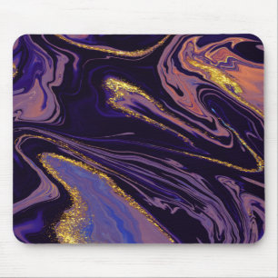 Mousepad Legal e Dourada textura de mármore violeta