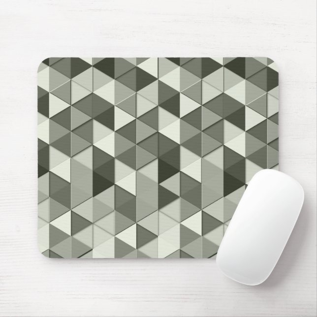 Mousepad Legal Escala de Cinza triângulos geométricos (Com mouse)