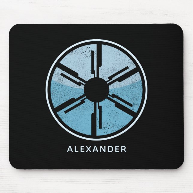 Mousepad Legal Espaço Cósmico Azul Esquerda Escritório SciF (Frente)