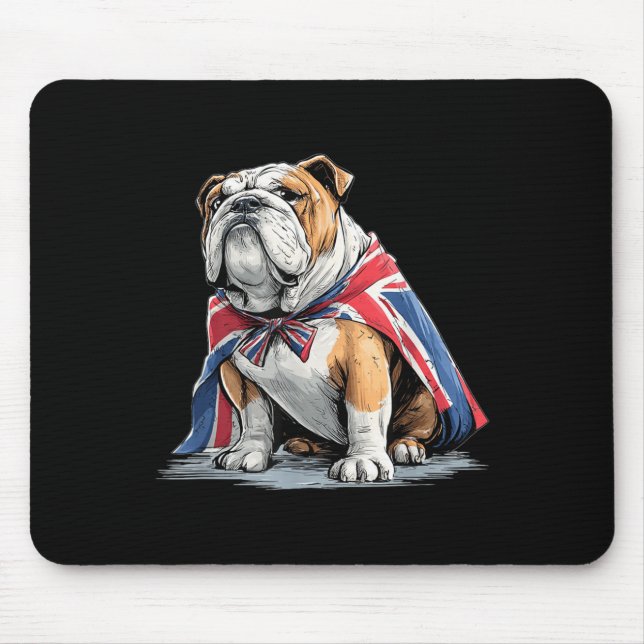 Mousepad Legal fantasia de Bulldog em cores britânicas (Frente)