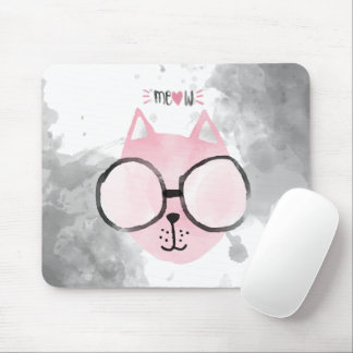 Mousepad Legal Gato Cor-de-Água Rosa