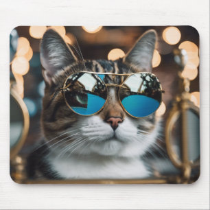 Mousepad Legal gato nos óculos de sol, gato