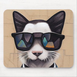 Mousepad Legal gato vestindo óculos escuros Pasta do mouse