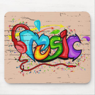 Mousepad Legal Grafite musical colorido