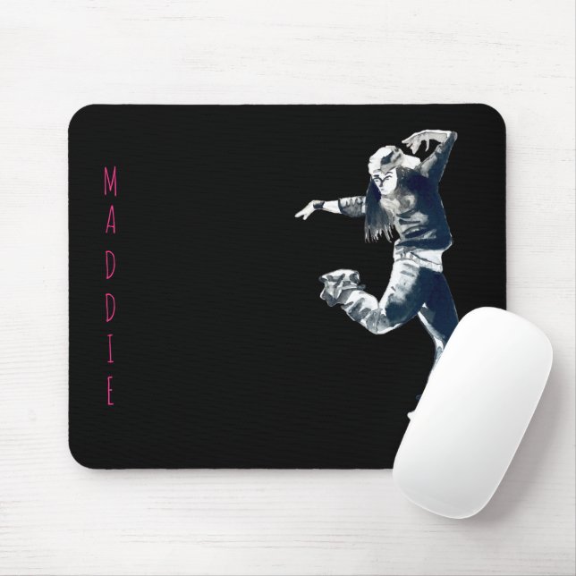 Mousepad Legal ilustração da dançarina de hip hop (Com mouse)