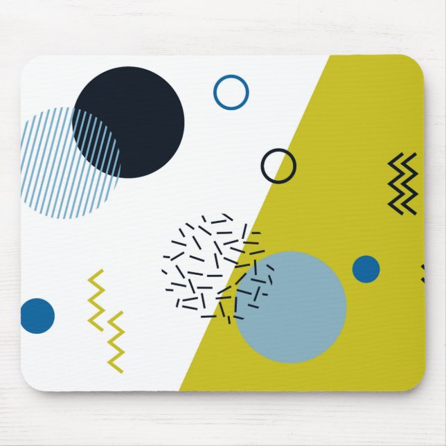 Mousepad Legal, moderno, geométrico azul verde Memphis (Frente)