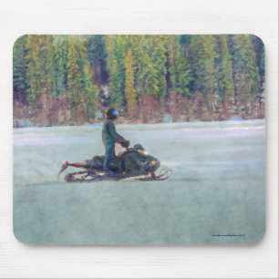 Mousepad Legal Snowmobiler no lago de gelo Tema Esportivo d