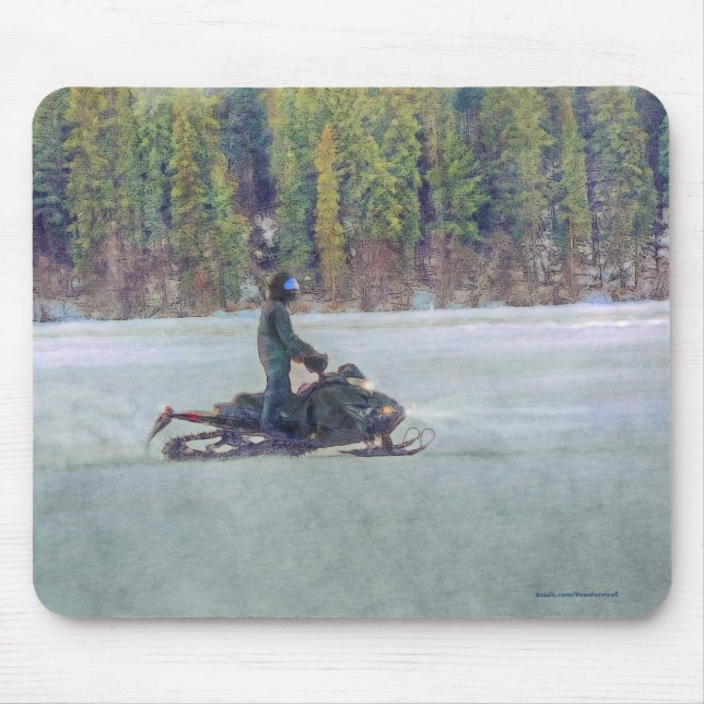 Mousepad Legal Snowmobiler no lago de gelo Tema Esportivo d (Frente)