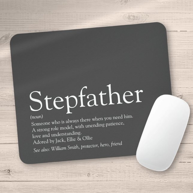 Mousepad Legal Stepdad, Cinza de definição Stepdad (Cool Stepfather, Stepdad Definition Fun Gray Mouse Pad)