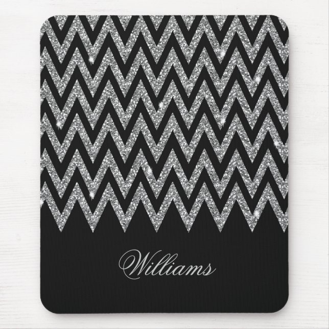 Mousepad Legal trendon chevron zigzag faux glitter (Frente)
