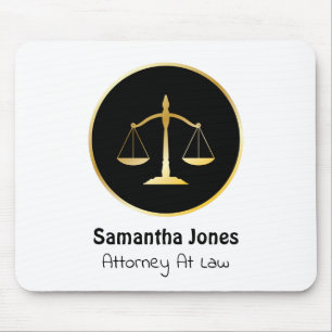 Mousepad Legant Black and Dourado Lawyer Scale Of Justice