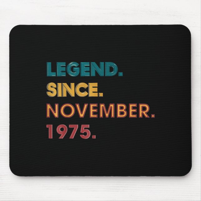 Mousepad Legend 1975 50th Birthday For Men Women 50 Year Ol (Frente)