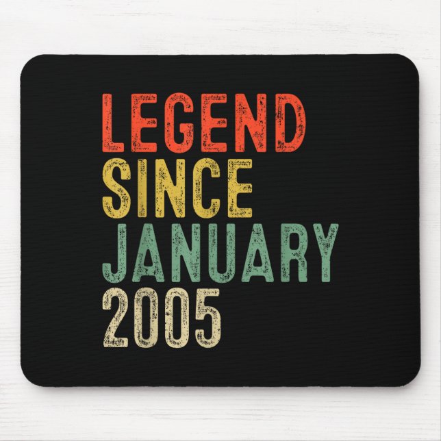 Mousepad Legend Since January 2005 21st Birthday Gifts 21 Y (Frente)