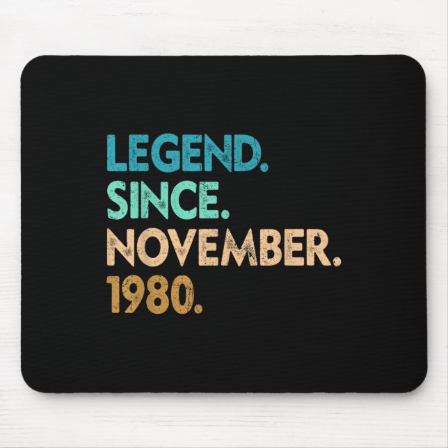 Mousepad Legend Since November 1980 Apparel  (Frente)
