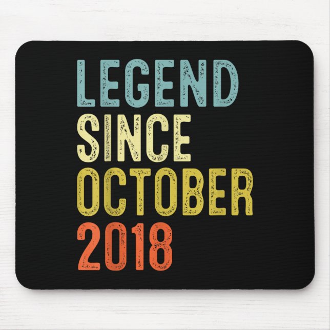Mousepad Legend Since October 2018 7th Birthday 7 Year Old  (Frente)