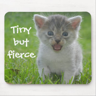 Mousepad Legenda de Kitten Engraçada, Pequena, mas Fierce