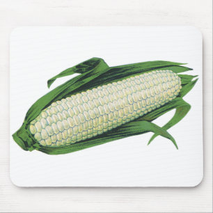 Mousepad Legumes de alimentos vintage Milho branco na espig