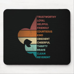 Mousepad Lei de Escotismo Estilo Vintage Retro Legal