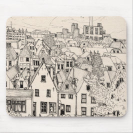 Mousepad Leiden South Holland Países Baixos Desenho de Tint