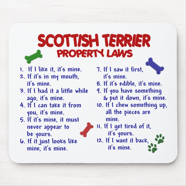 Mousepad Leis 2 da propriedade de TERRIER do SCOTTISH (Frente)