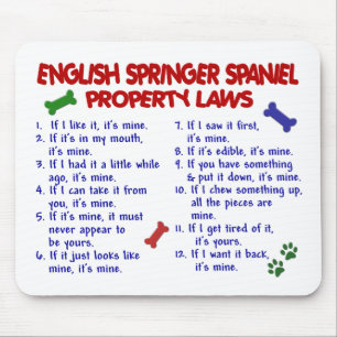 Mousepad Leis 2 da propriedade do SPANIEL de SPRINGER