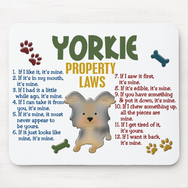 Mousepad Leis 4 da propriedade de Yorkie (Frente)