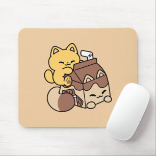 Mousepad Leite de Chocolate Bebendo Felicidade – Comida de
