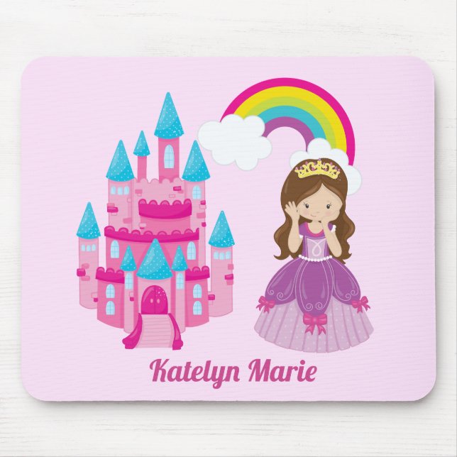 Mousepad Leite de Leite de Princesa Forte, Rosa, Cuja Frota (Frente)