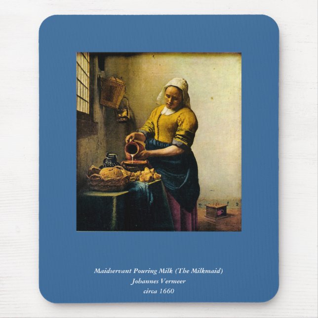 Mousepad Leite de Leite de Servo de Vermeer (cerca de 1660) (Frente)