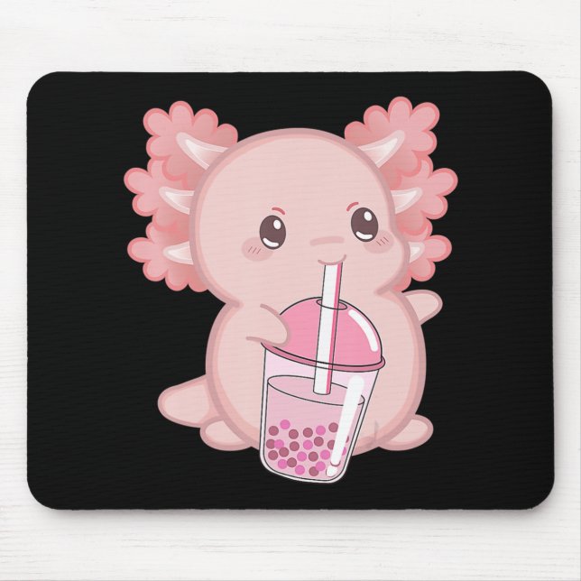 Mousepad Leite De Morango Cute Axolotl Japonês, Manguinheir (Frente)