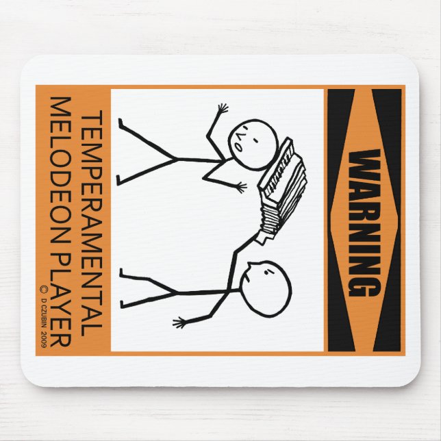 Mousepad Leitor de Melodeon Temperado de Aviso (Frente)