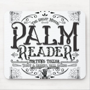 Mousepad Leitor de Palma Antigo Sinal de Cartomante Mágico