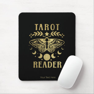 Mousepad Leitor de Tarot Dourado Fase da Lua Mariposa Estre