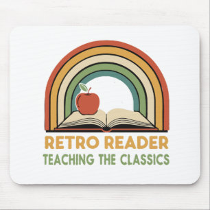 Mousepad Leitor Retrô Ensinando os Clássicos Vintage dos