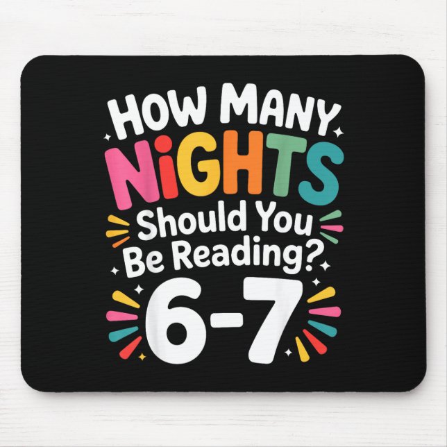Mousepad Leitura Divertida 6 7 Seis Sete Meme Livro Engliea (Frente)