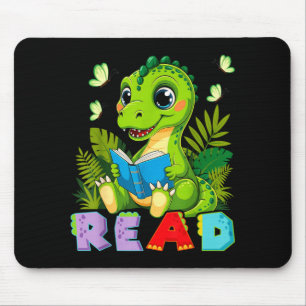 Mousepad Leitura engraçada dinossauro t rex dino amante de