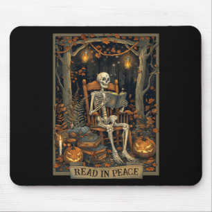 Mousepad Leitura Engraçada Em Paz Skeleton Halloween Lido N