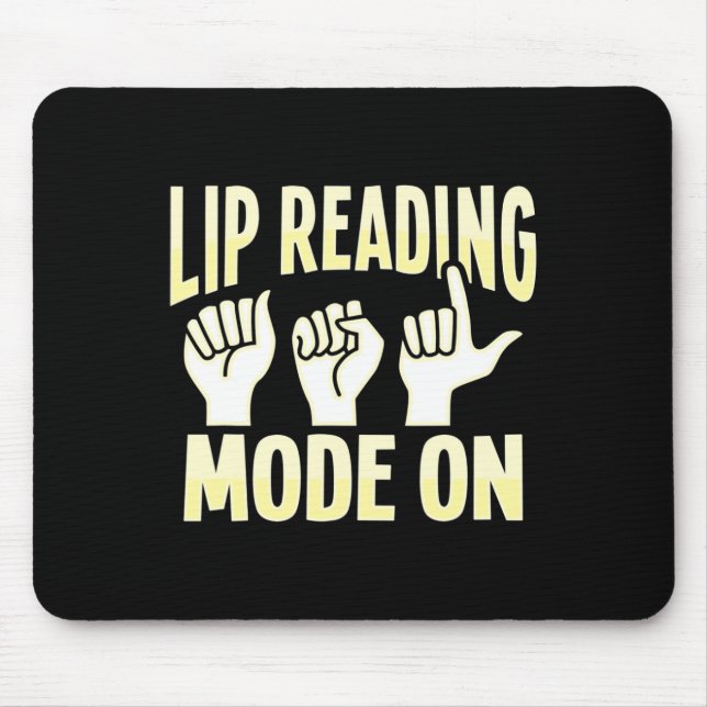 Mousepad Leitura Labial Asl Sinal Mão Surdo Perda Auditiva  (Frente)