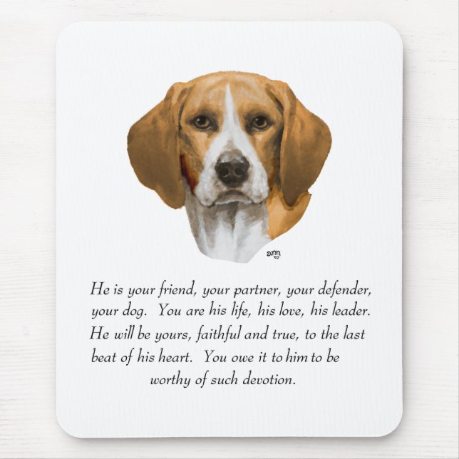 Mousepad Lembrança de Beagle MACHO (Frente)