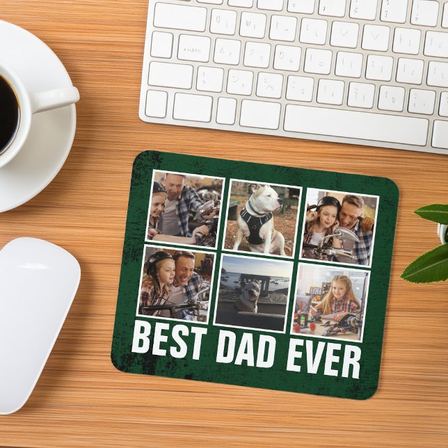 Mousepad Lembrança Melhor Pai do Mundo Colagem de Fotos do  (Keepsake Best Dad Ever Father's Day Photo Collage Mouse Pad)