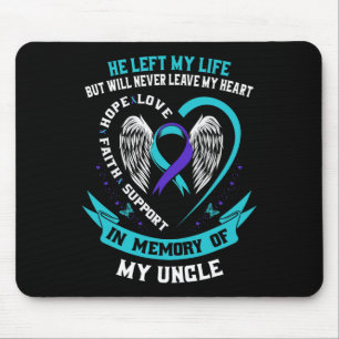 Mousepad Lembrança na memória do meu tio Suicida Awarenes