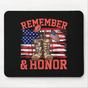 Mousepad Lembrar e Honrar a Bandeira da Papoula Vermelha do